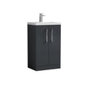 nuie Arno Floor Standing 2 Door Vanity Unit & Ceramic Basin - Soft Black