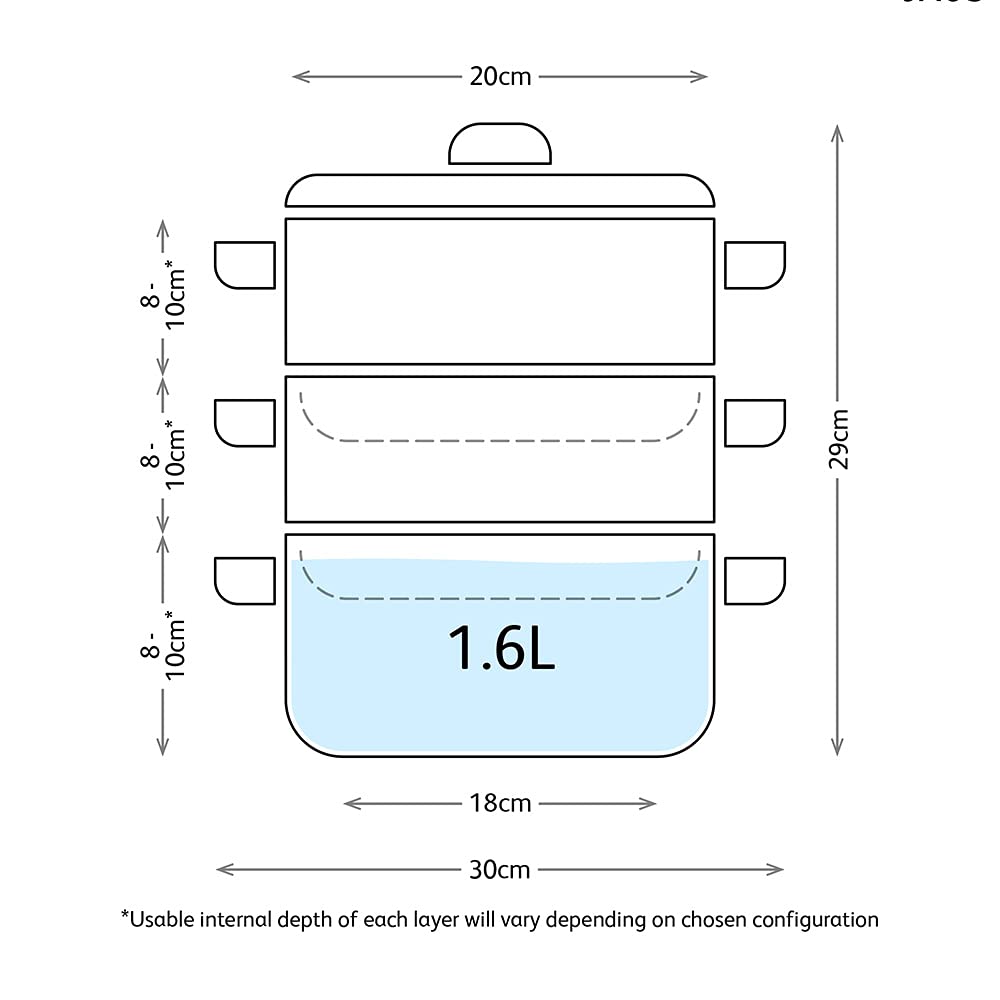 Judge 3 Tier Stainless Steel Steamer Set | 20cm Induction Casserole Pan
