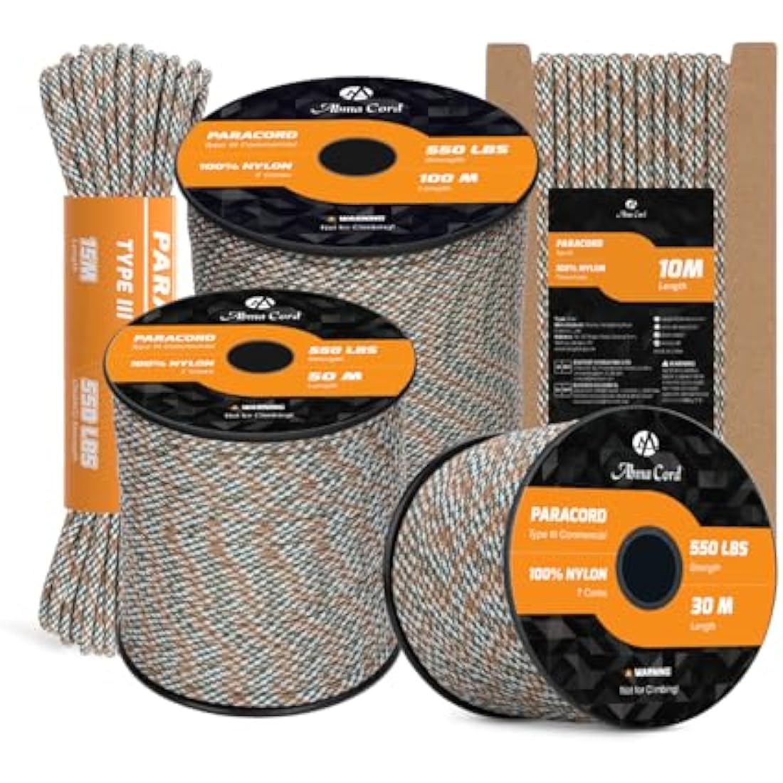Abma Cord 550 Paracord – 4mm 100m Type III 7-Strand Nylon Rope