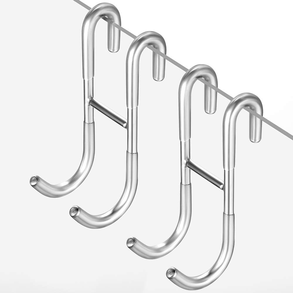Ecooe Stainless Steel Shower Hooks for Glass Screen - Set of 2