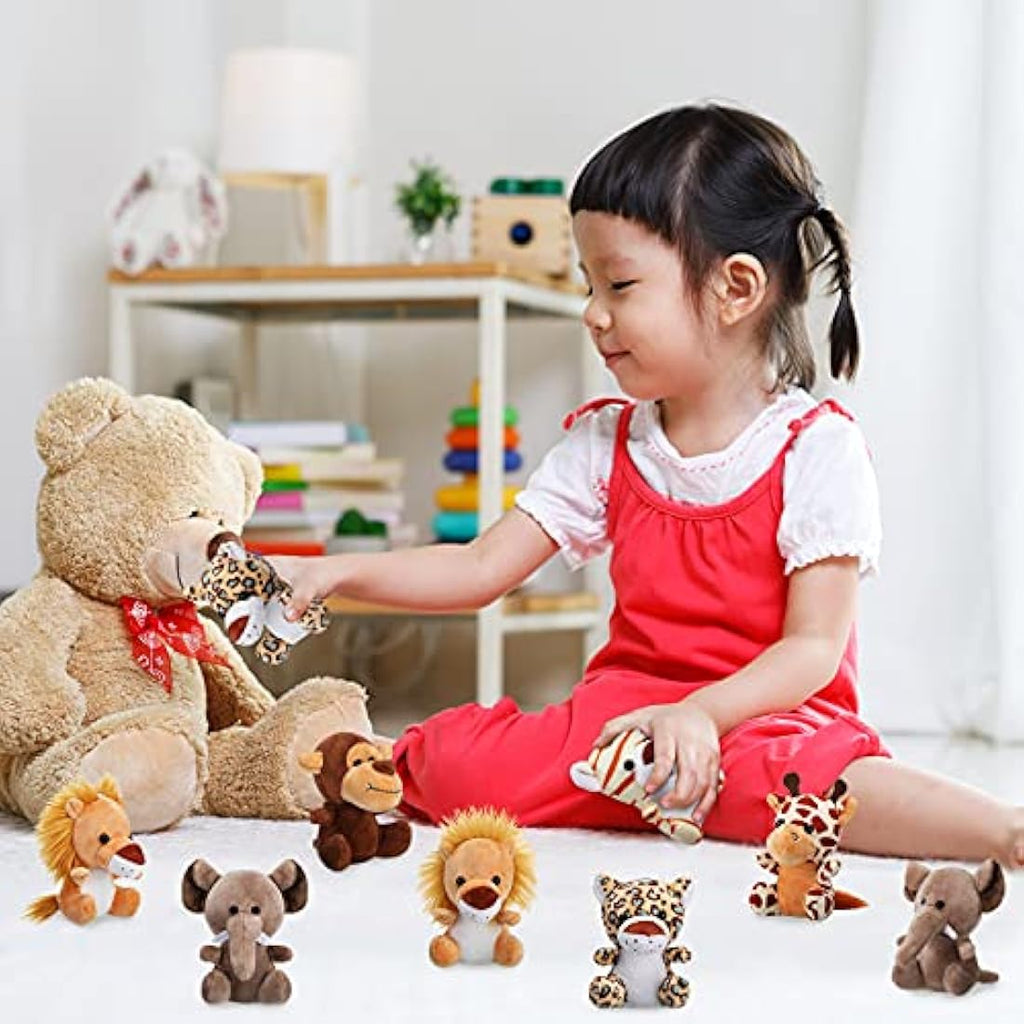 18-Piece Mini Safari Stuffed Animals | 4.8 Inch Jungle Plush Set