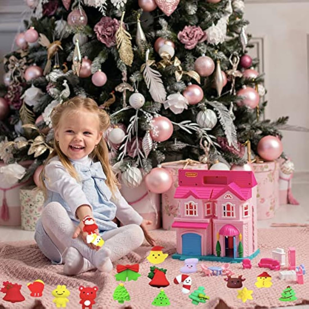 Jolof Store 30 Pack Christmas Mochi Squishy Toys | Kawaii Fidget Stress Toys
