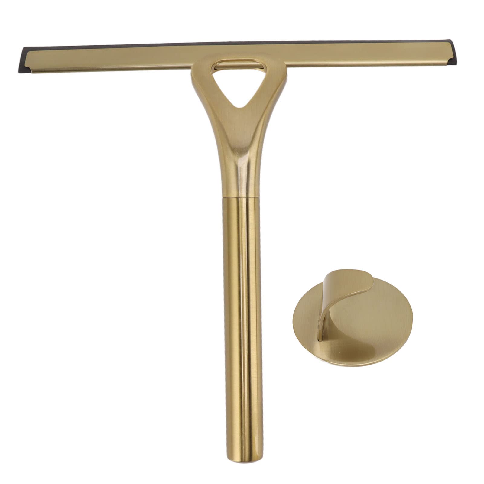 Jolof Store Stainless Steel Shower Squeegee with Hook – Gold Finish