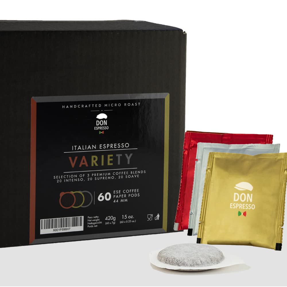 Don Espresso Variety Pack - 60 Italian ESE Coffee Paper Pods 44mm