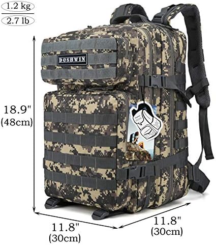 Doshwin 40L Military Tactical Backpack | Molle Camo Hiking Rucksack