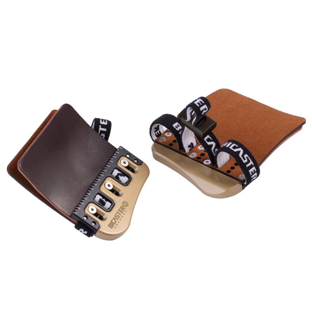 Bicaster Barebow Finger Tab | Cordovan Leather & Brass | Right Hand Large