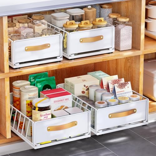 Kitstorack Pull Out Cabinet Organizer | Heavy Duty No-Drill Sliding Drawer
