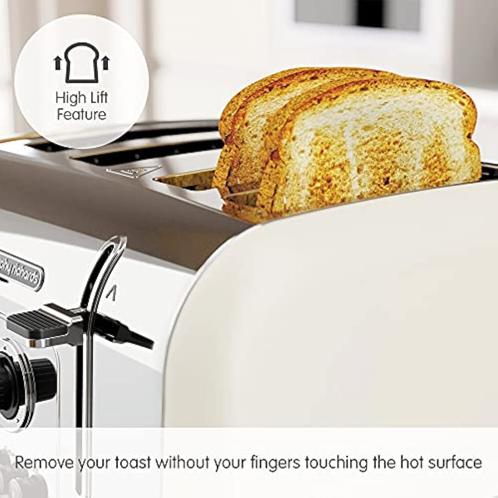 Morphy Richards Venture 4 Slice Toaster – Cream with Defrost & High Lift