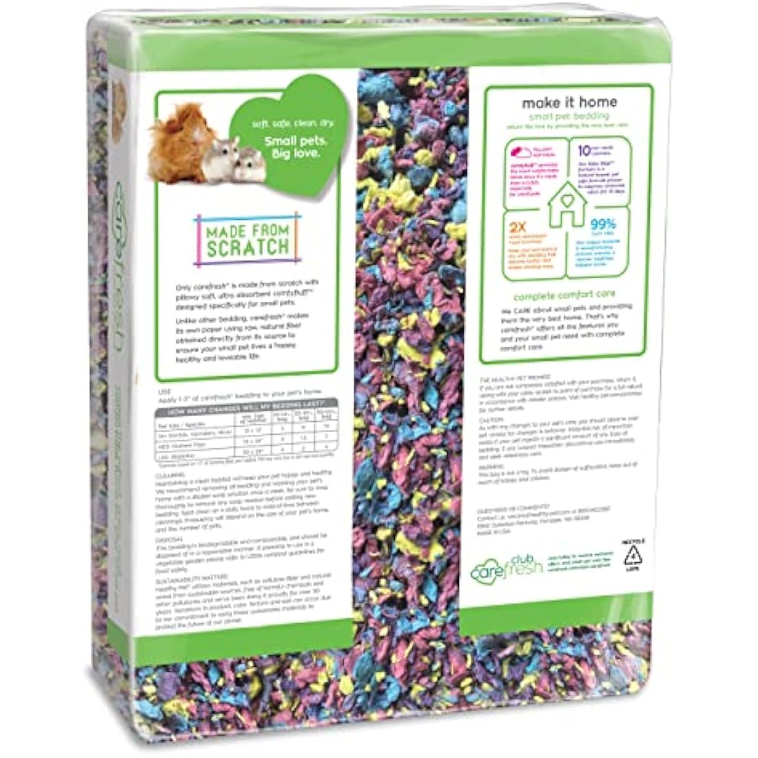 Carefresh Confetti Paper Small Pet Bedding – 10 Day Odor Control, 50 L