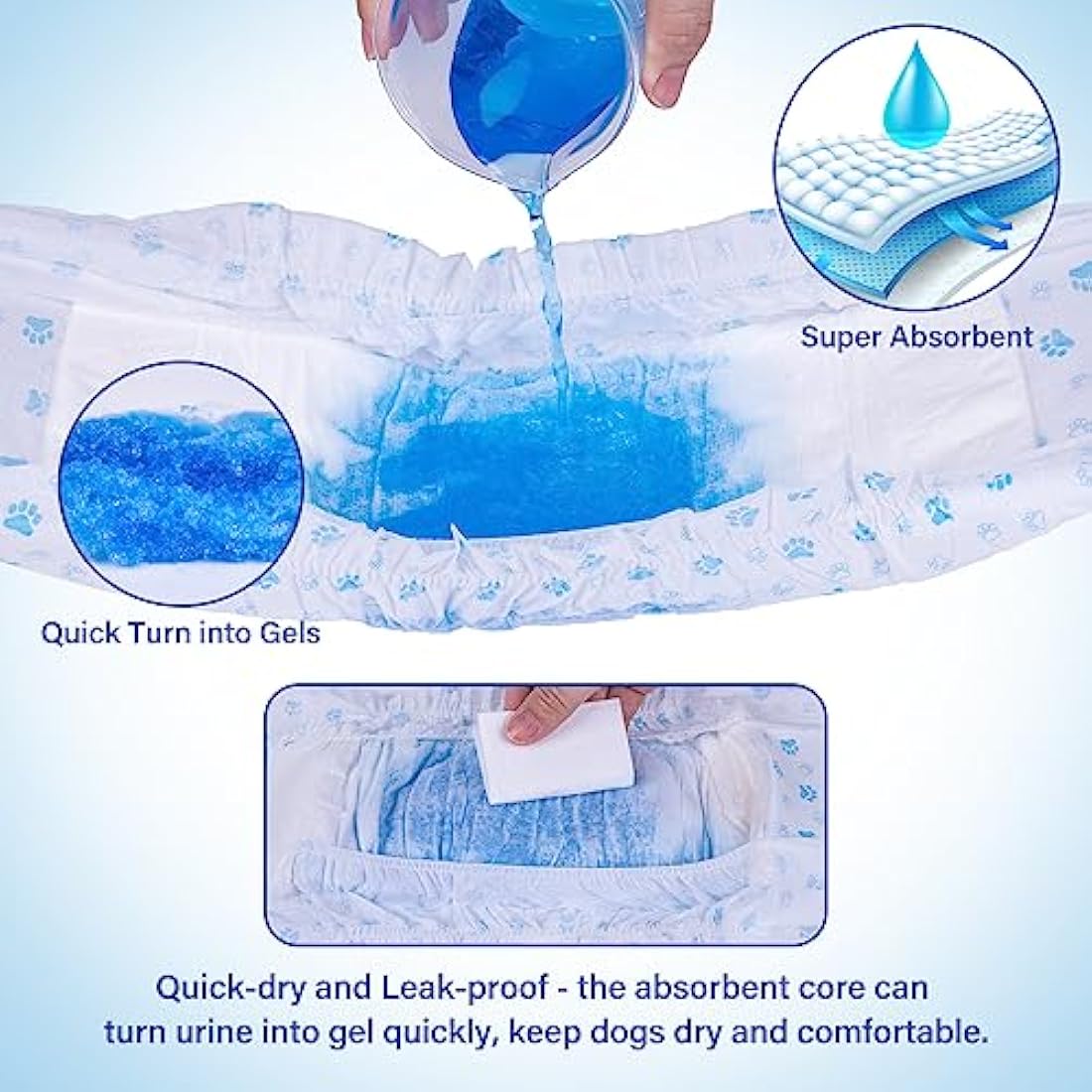 Pet Soft Male Dog Wraps – Super Absorbent Disposable Nappies, 48-Pack