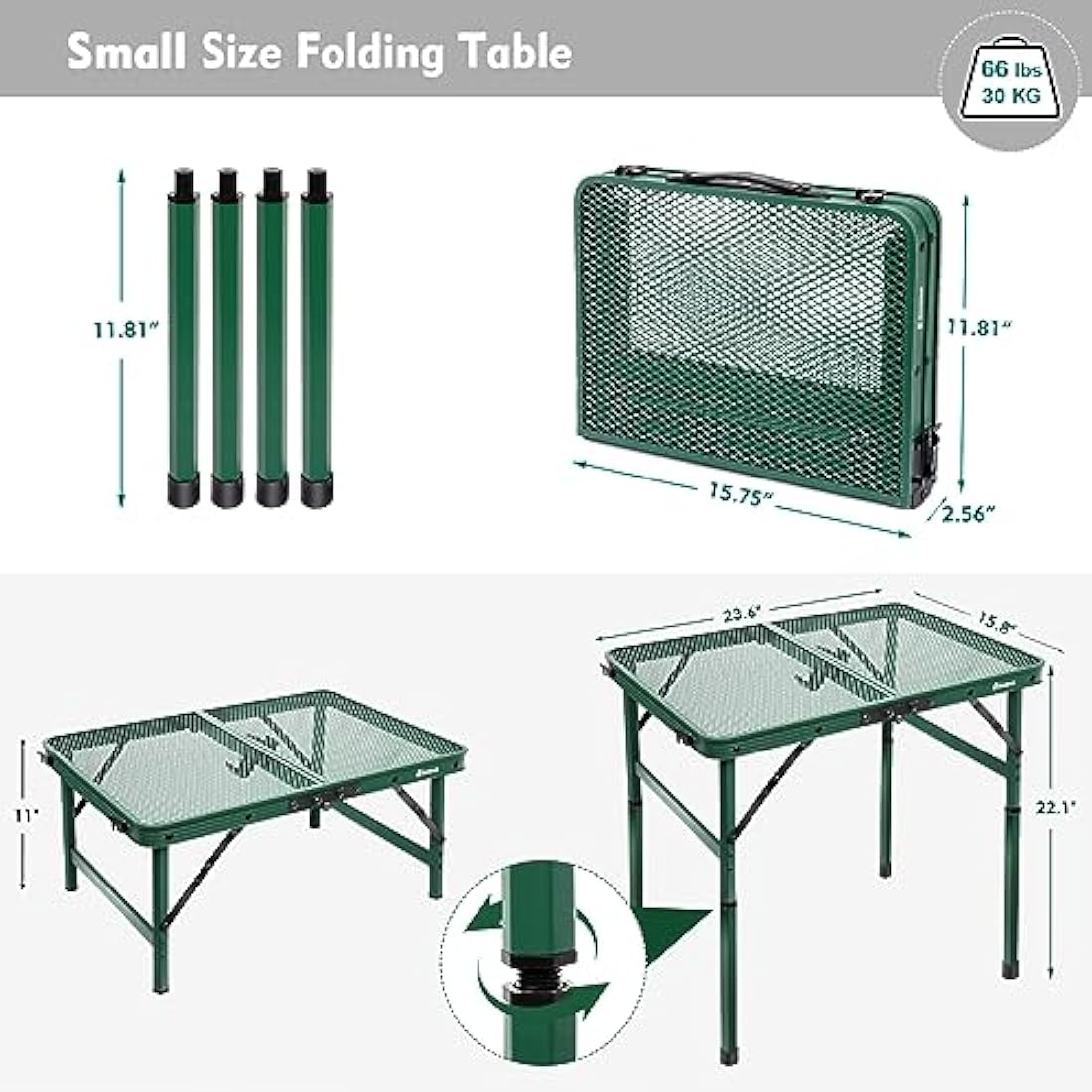 E EASTSTORM Portable Folding Camping Table – Lightweight Mesh Picnic Table