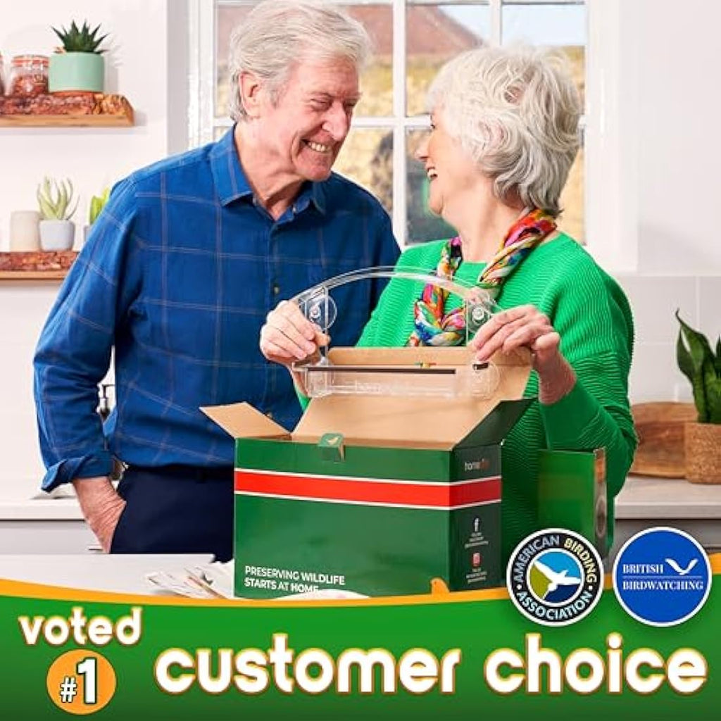 Homebird Window Bird Feeder with Strong Suction Cups and Removable Tray