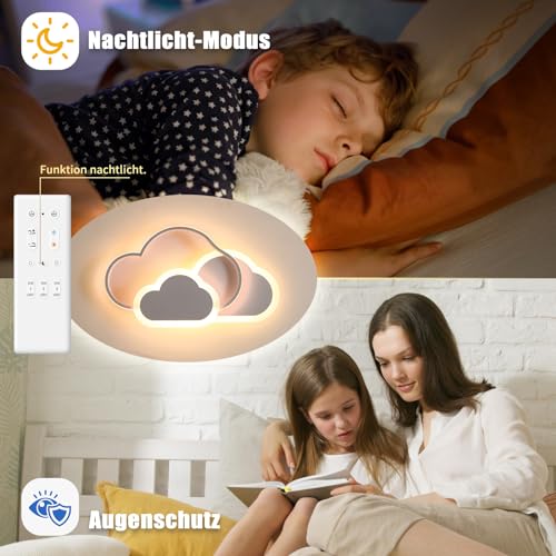 BLMYL 42W Cloud LED Ceiling Light | Dimmable 52cm Modern White Lamp