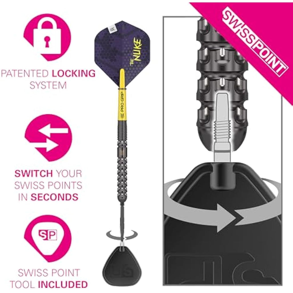 Target Luke Littler G1 Steel Tip Darts – 90% Tungsten Swiss Point Set