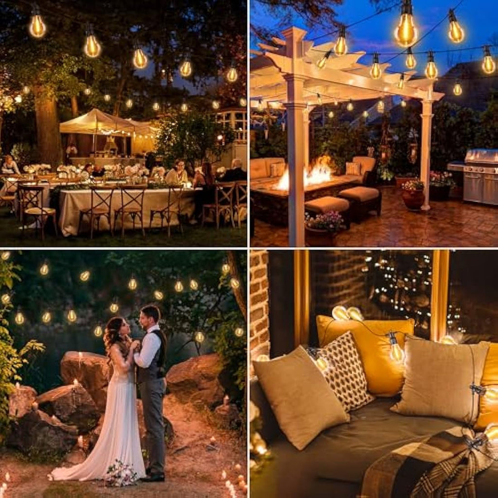 Joomer Festoon Lights Outdoor: 28.5M Mains Powered String Lights, 8 Modes