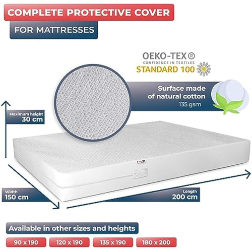 Wrappybag King Size Bed Bug Mattress Protector – Waterproof Cotton Cover