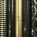Clairefontaine Geometric Gift Wrap - 10 Rolls Black & Gold Premium 80g Paper