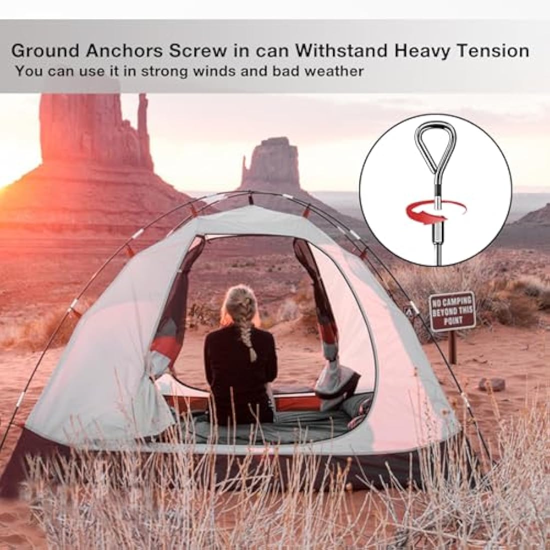 Heavy Duty Ground Anchors | 45cm Metal Spiral Tent Pegs 6 Pack