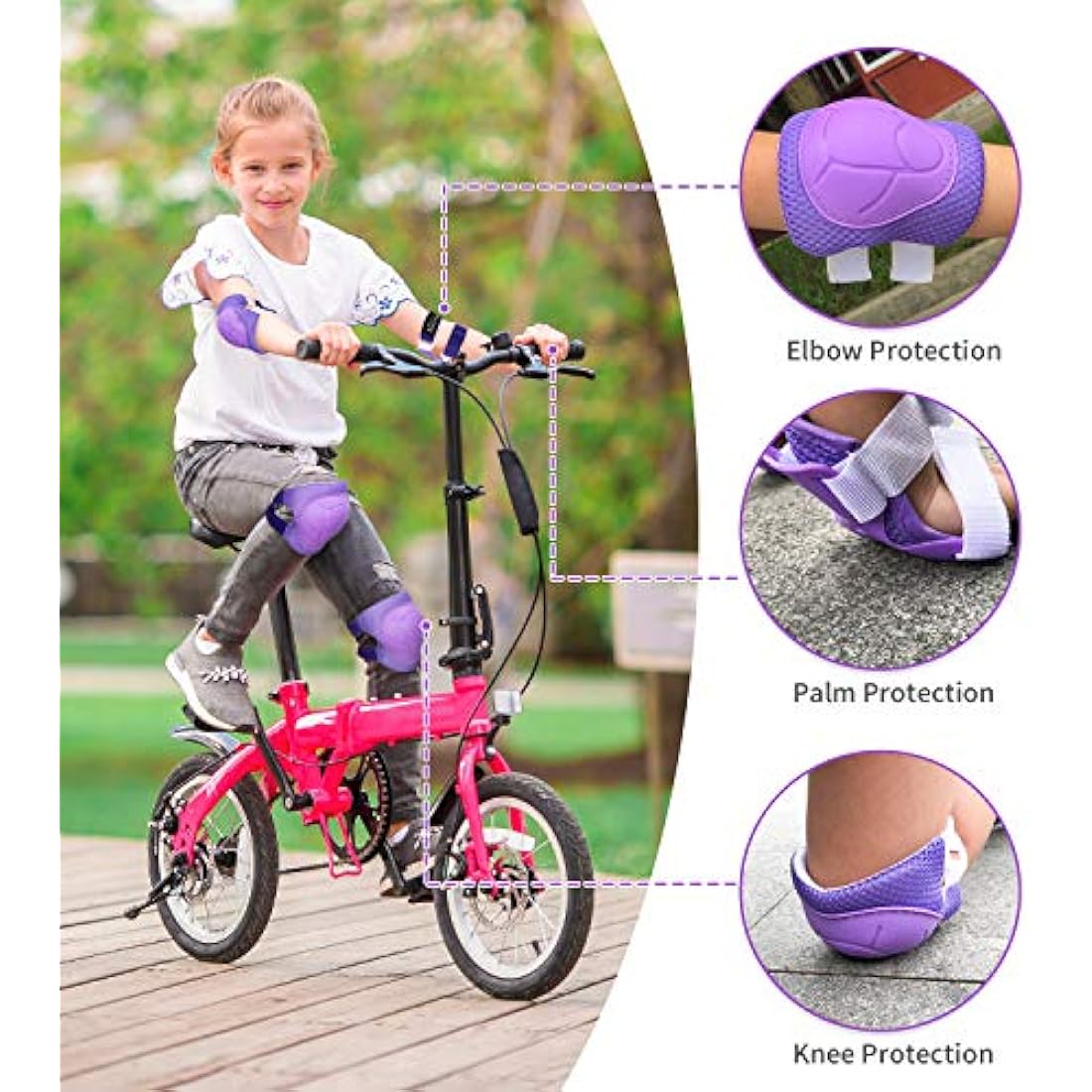 RUNDONG Kids Protective Gear Set – 3-in-1 Knee Elbow Pads & Wrist Guards