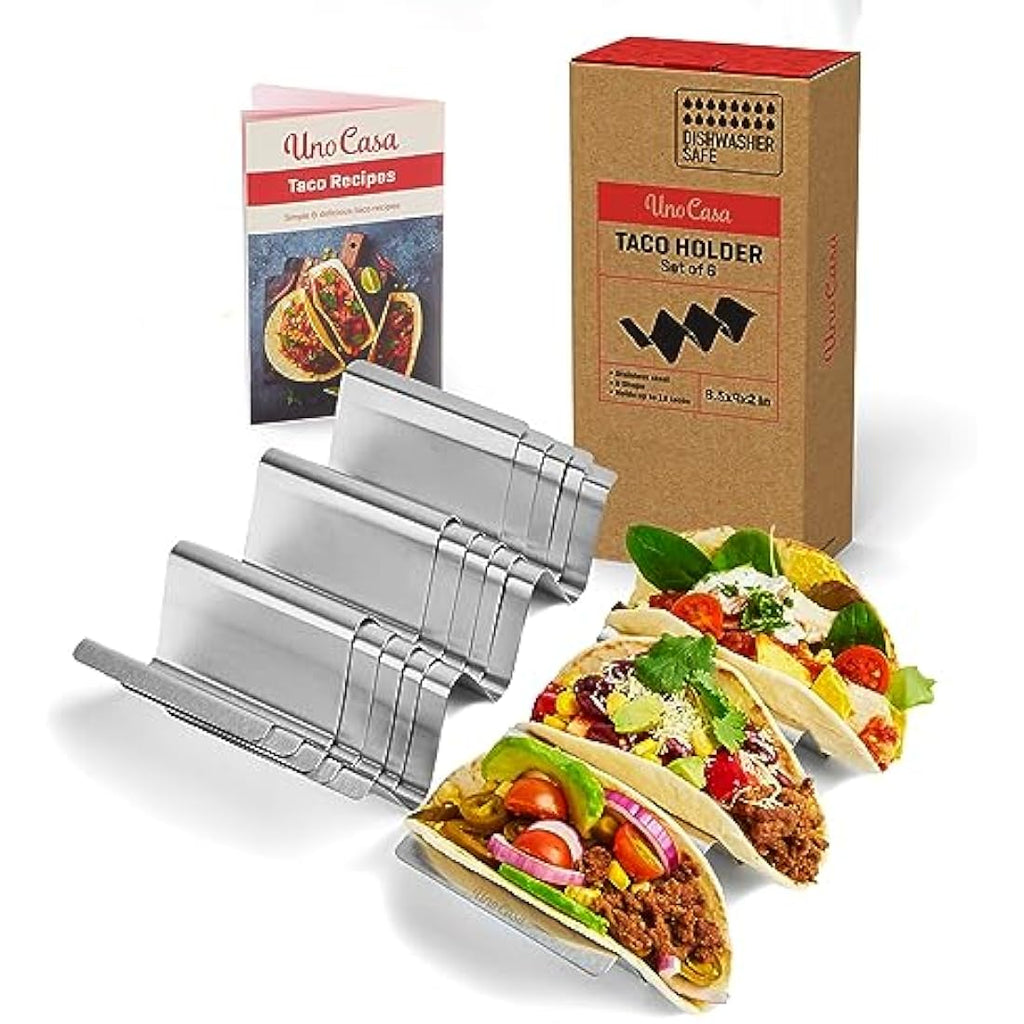 Uno Casa Stainless Steel Taco Holders Set of 6 – Oven & Grill Safe