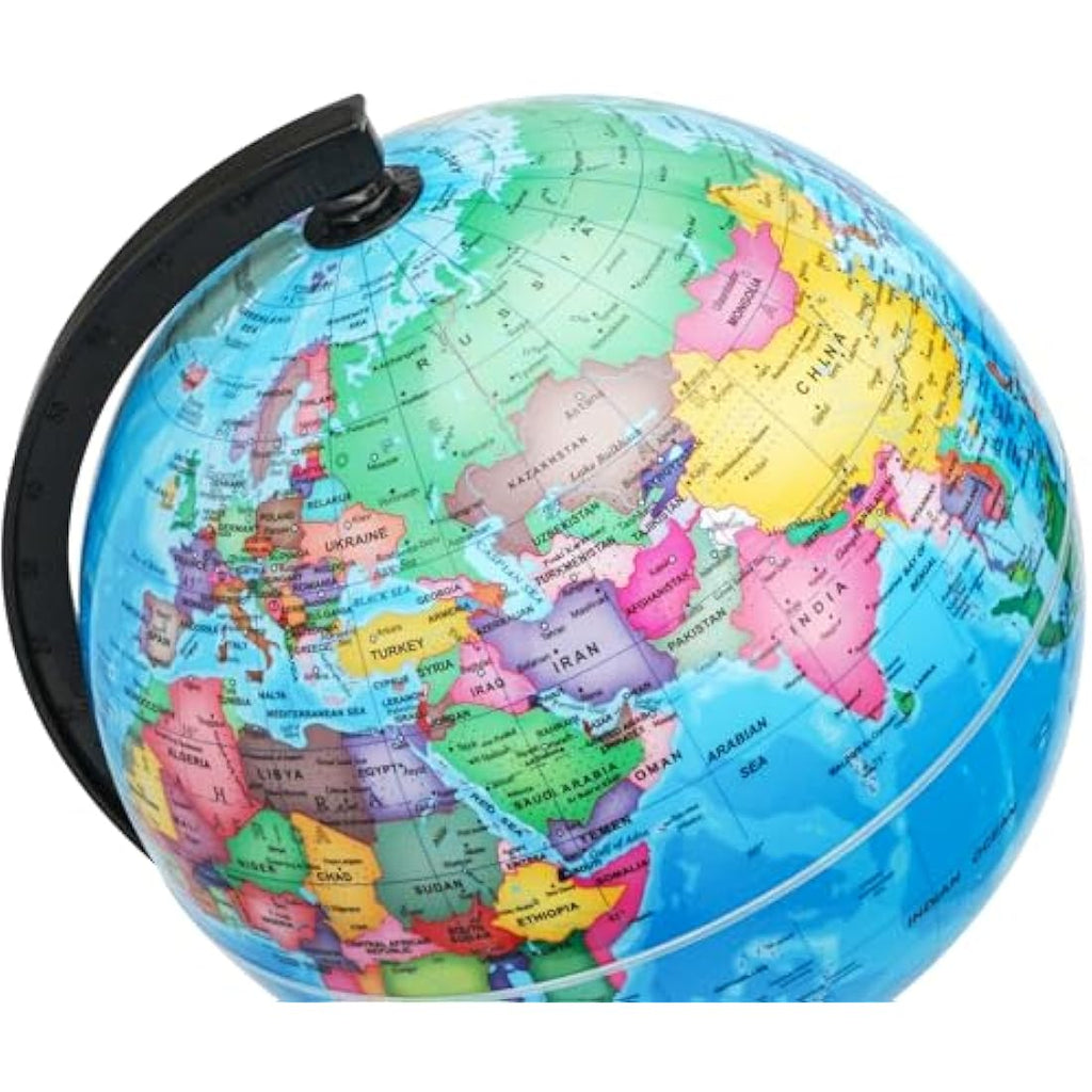 Exerz 20cm Rotating World Globe – Educational Political Map for Kids