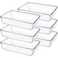 Giklux Clear Acrylic Drawer Organiser Trays - 6 Pcs Desk & Kitchen Dividers