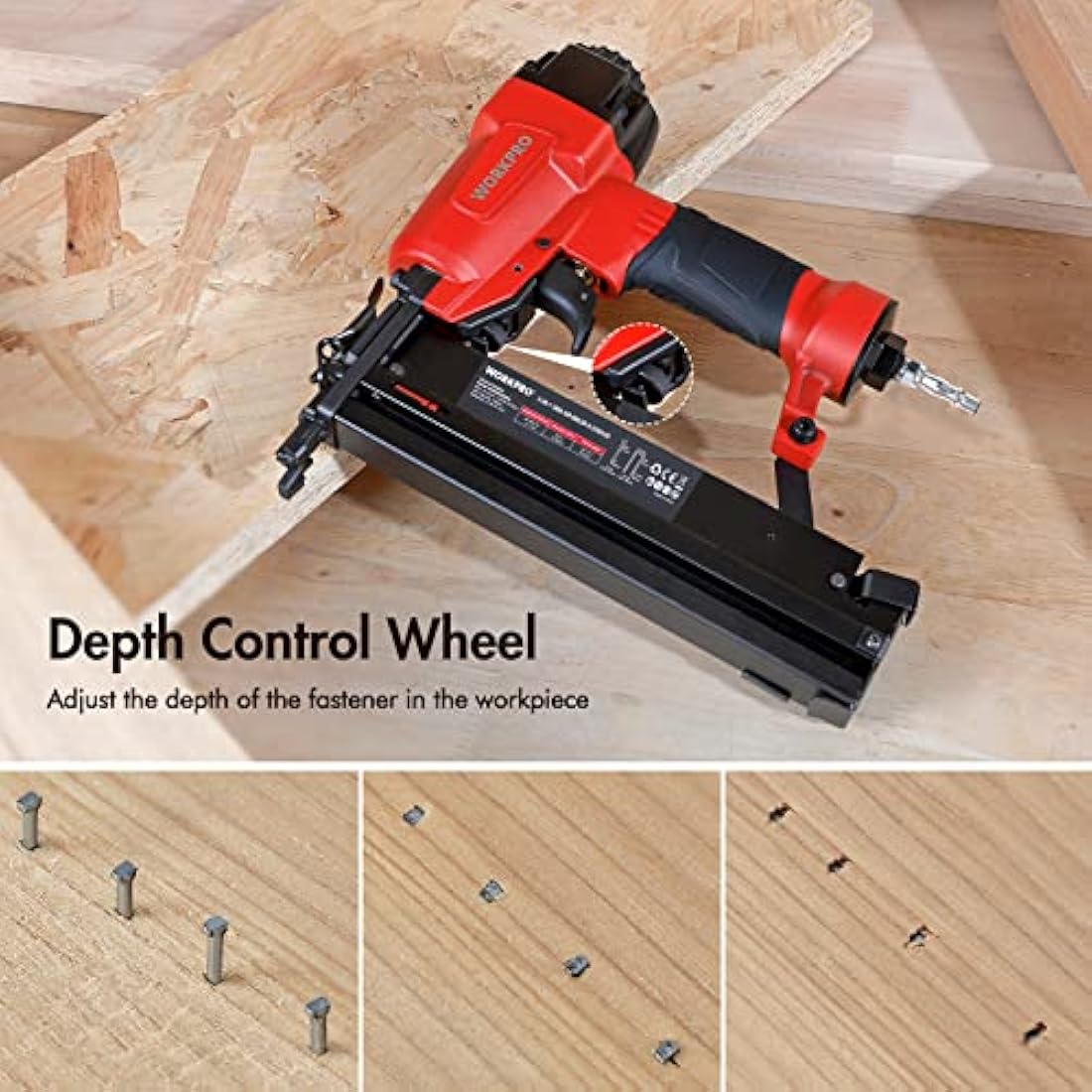 WORKPRO 2-in-1 Air Brad Nailer & Stapler | 18G Pneumatic Aluminum Gun