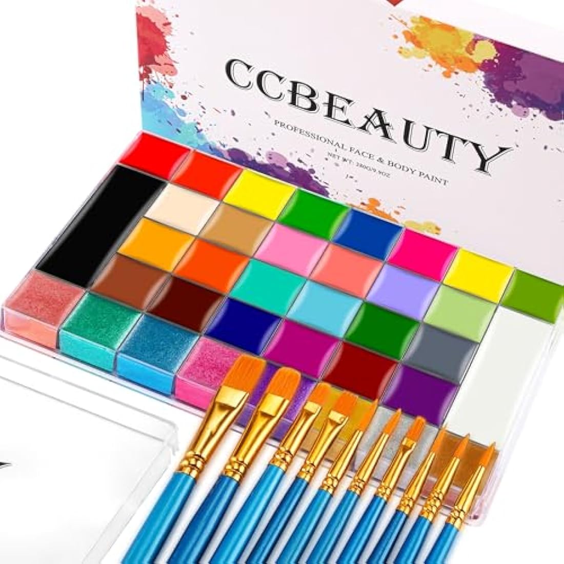 CCbeauty Professional Face Paint Kit | 36 Color Oil-Based SFX Body Palette