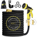 HmiL-U 50ft Expandable Garden Hose | Double Latex Tube with 9-Way Spray Gun