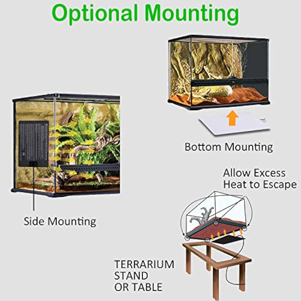 DERNORD Reptile Heat Mat with Digital Thermostat - 8W Under Tank Heater