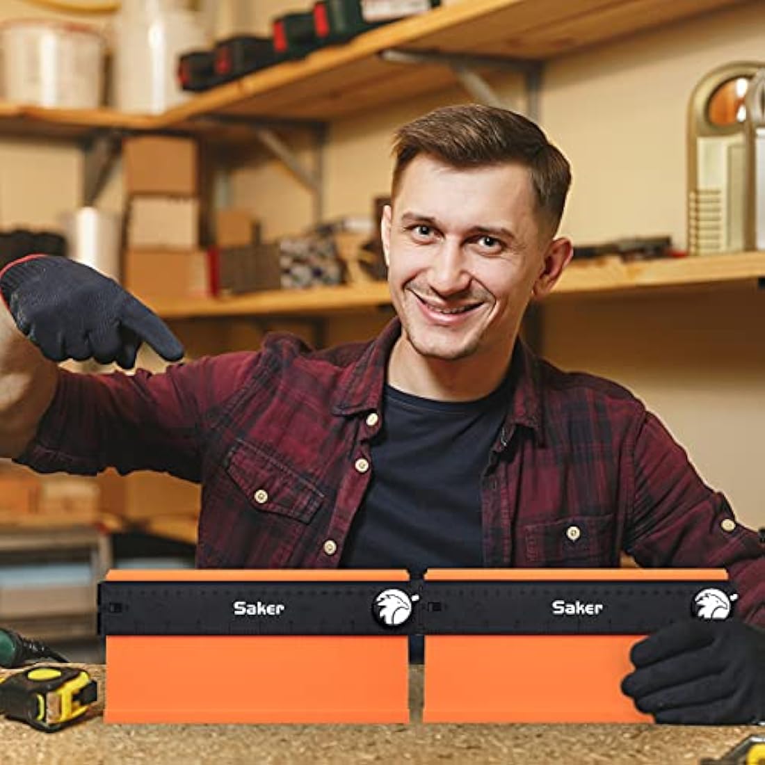 Saker 10-Inch Connectable Contour Gauge with Lock | Woodworking Tool