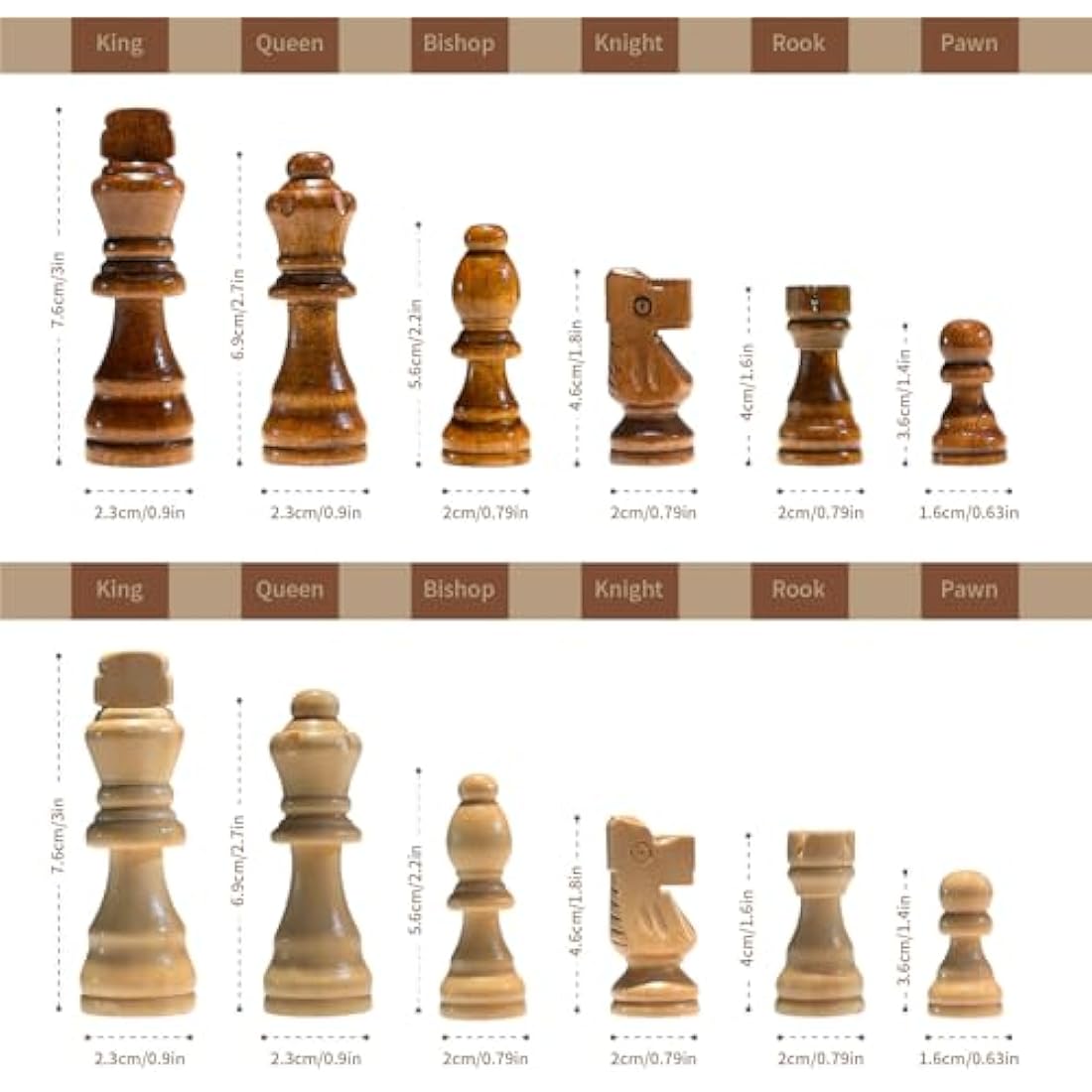 Syrace Magnetic Wooden Chess Set – 15.7" Hand Carved Foldable Travel Board