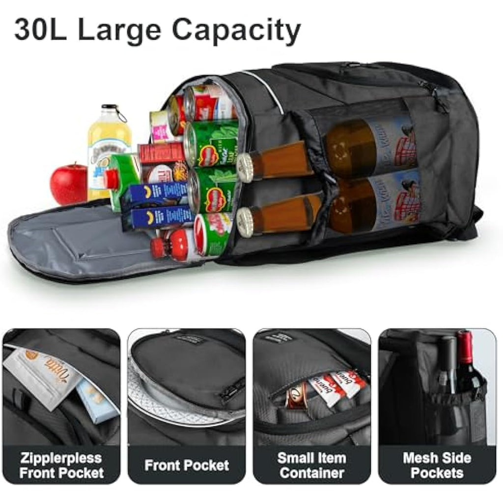 Outplea 30L Cooler Backpack | 36-Can Insulated Leak Proof Soft Bag