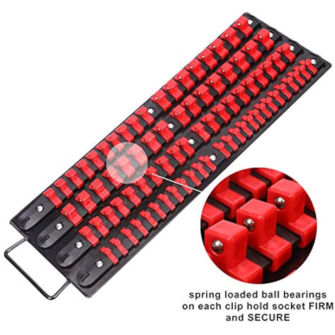 CASOMAN 80-Piece Socket Organizer Tray | 1/4, 3/8, 1/2-Inch Drive Rails