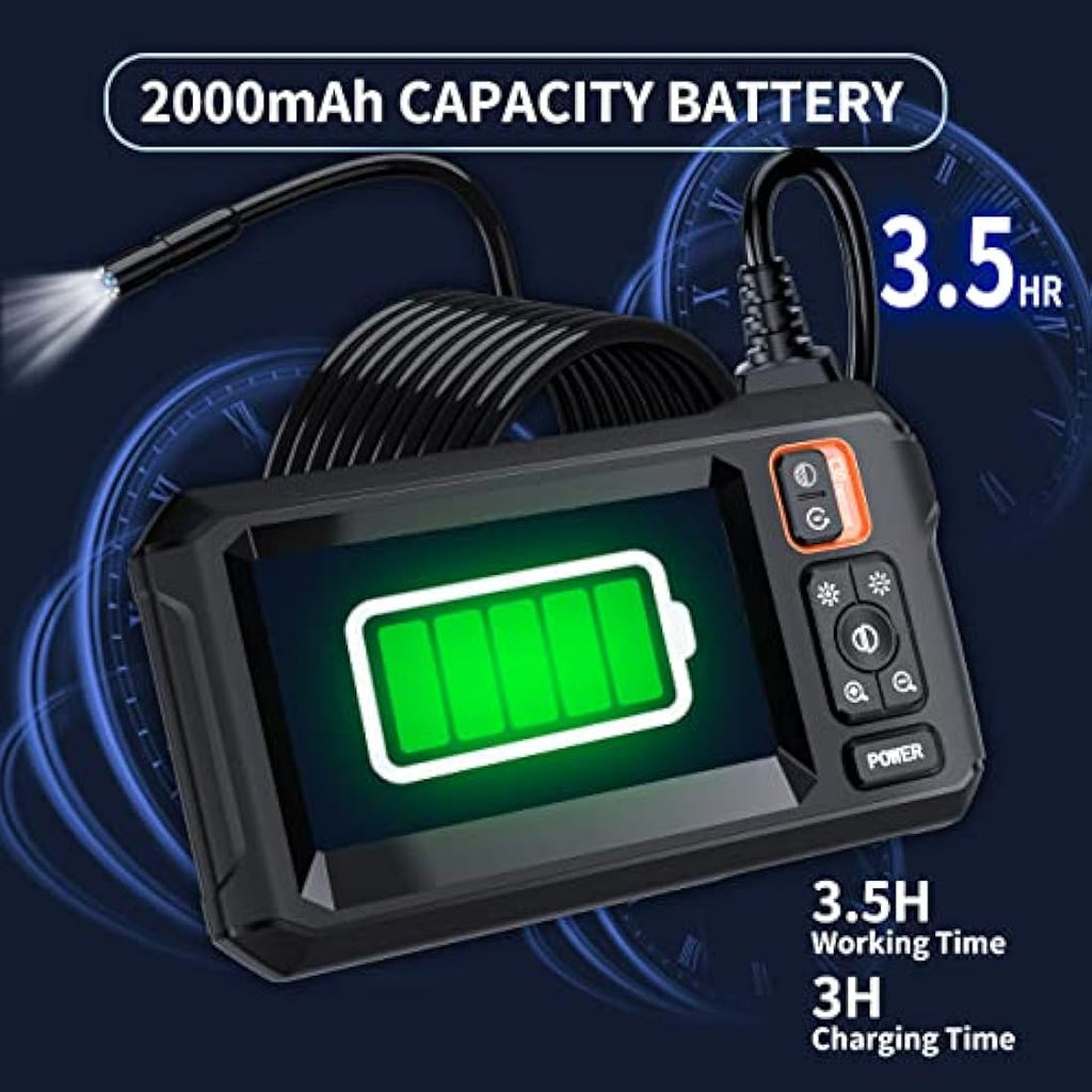 1080P HD Borescope – 4.3" LCD Inspection Camera with 16.5ft Cable