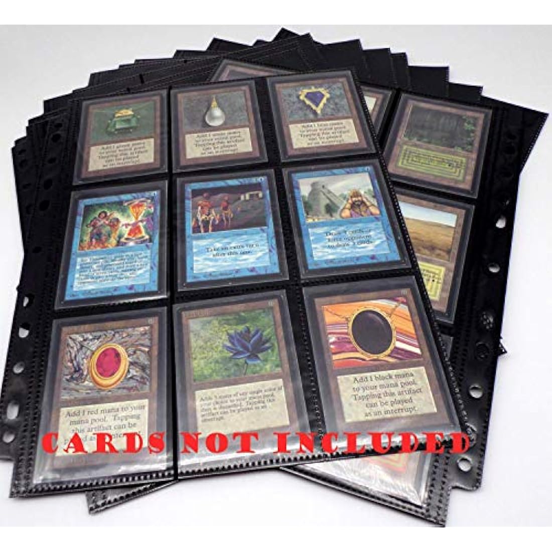 Docsmagic.de 100 Black 18-Pocket Sideloading Pages for Trading Cards