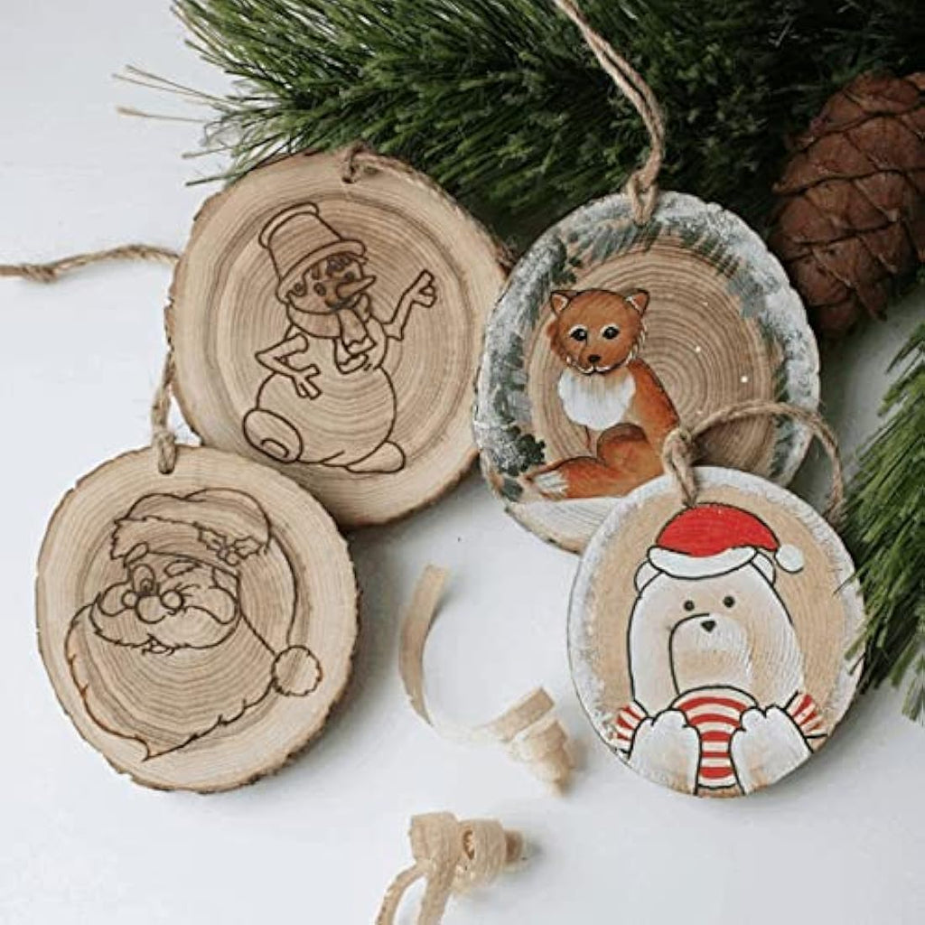 MUKLEI 10 PCS Natural Pine Wood Slices – 18-20cm Unfinished Wood Discs