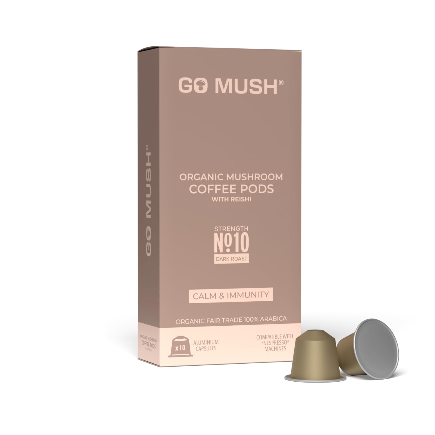 Go Mush Organic Reishi Mushroom Coffee - Dark Roast Nespresso Pods (10ct)