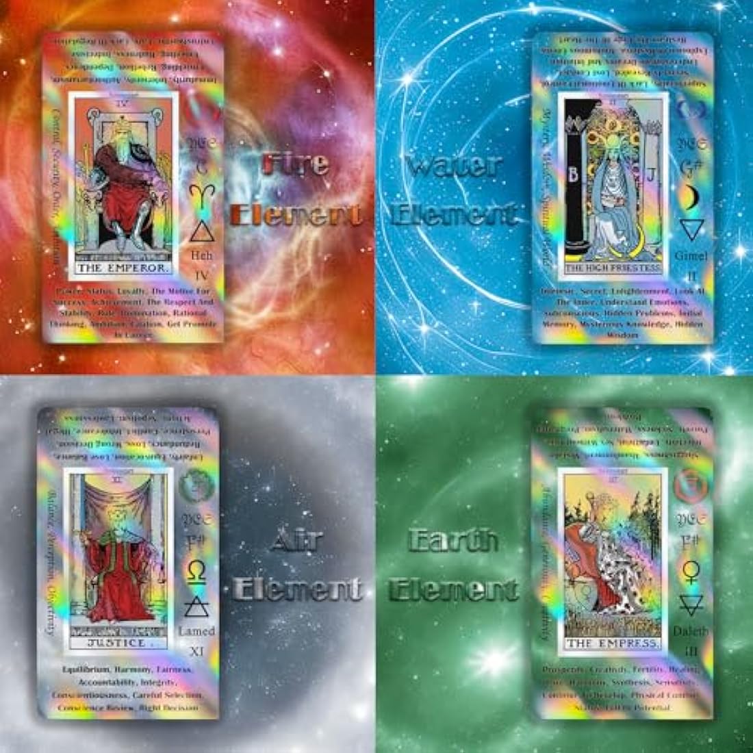 Holographic Tarot Cards for Beginners with Guide Book