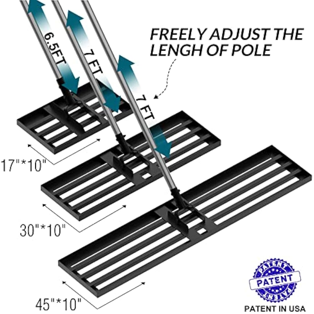 Walensee Lawn Leveling Rake | 76x25cm Heavy Duty Stainless Steel Tool