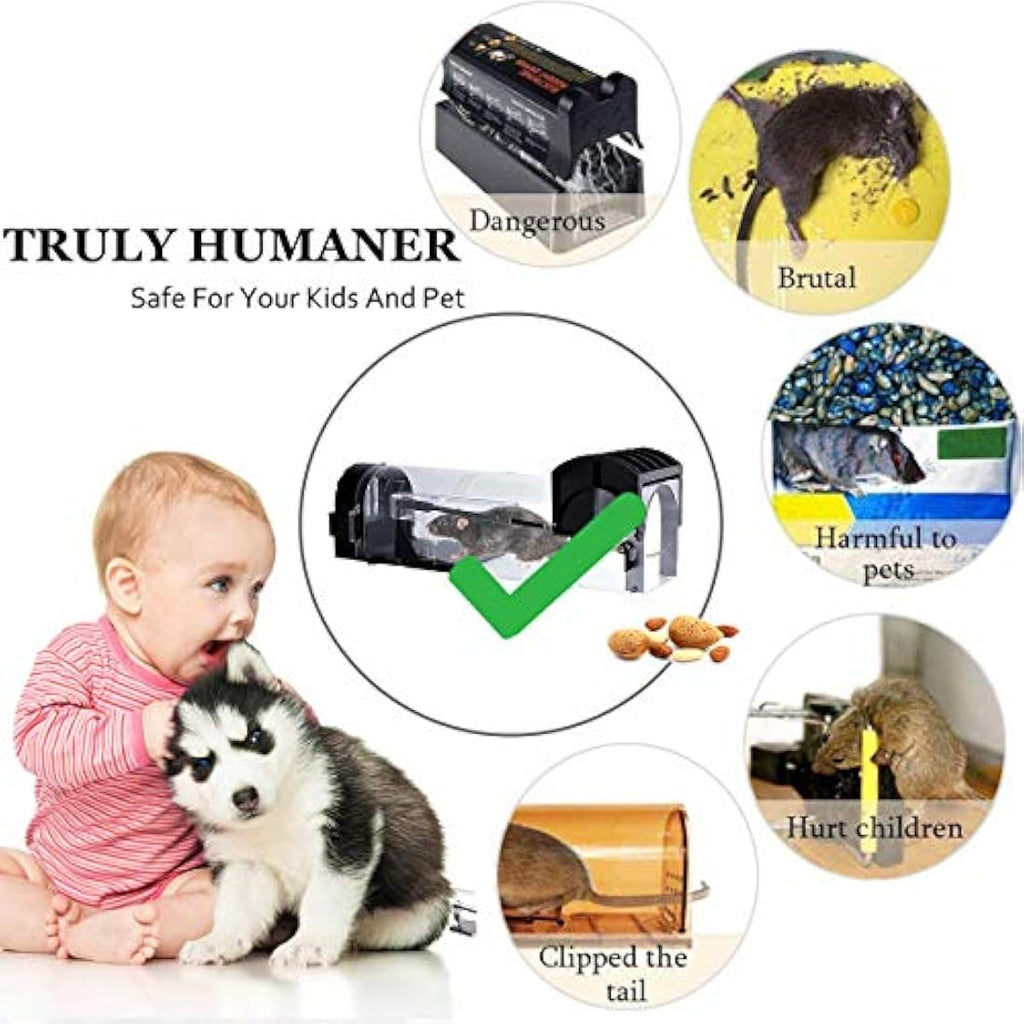 Bxlive Humane Mouse Trap – Reusable No-Kill Indoor Rodent Catcher