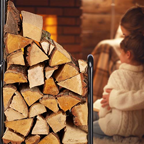 Relaxdays Steel Log Cart – Firewood Trolley with Wheels, 60kg Capacity