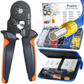 Preciva Ferrule Crimper Plier Set | 6-Sided Ratchet Tool with 1900 Connectors