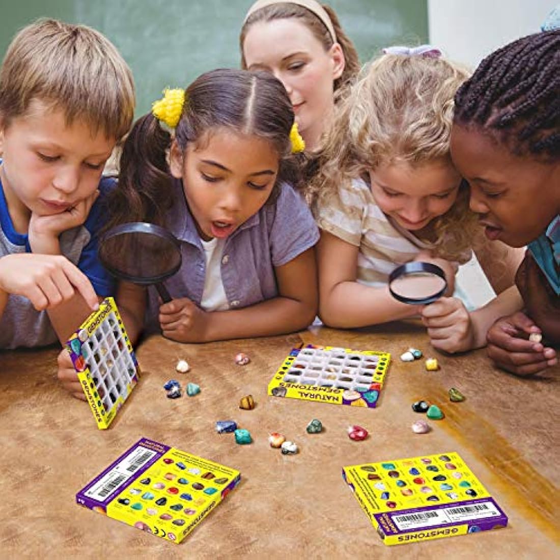 Jolof Store 25-Piece Rock and Gemstone Collection Kit for Kids – Geology Set