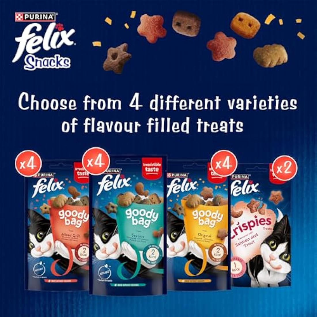 Felix Mixed Variety Adult Cat Treats - 810g Snack Box Pack