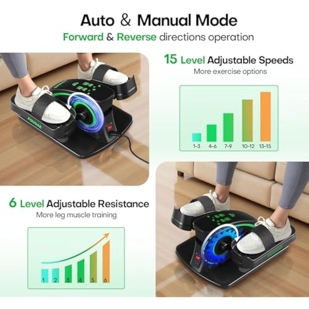 FOUSAE Under Desk Elliptical – Electric Seated Pedal Exerciser for Seniors