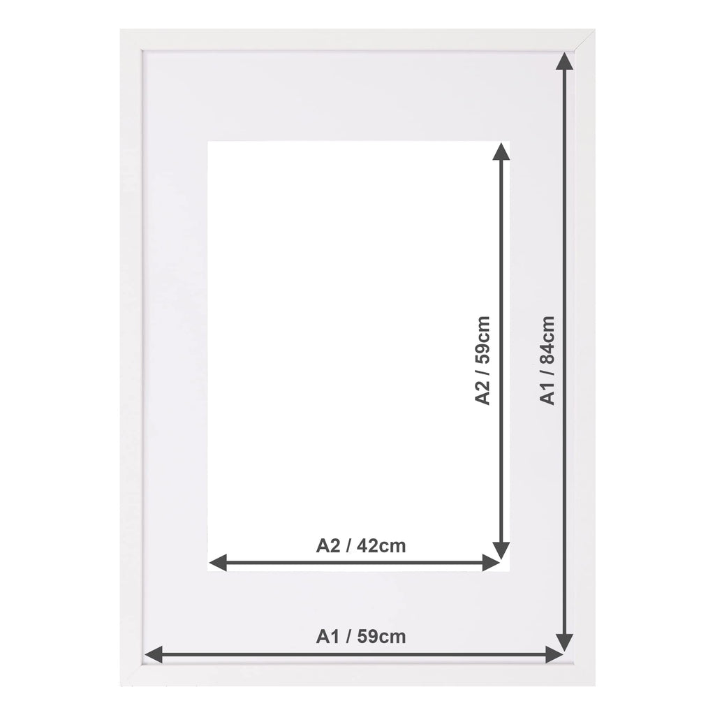 Fabian Clarke London A1 White Wooden Photo Frame with A2 Mount