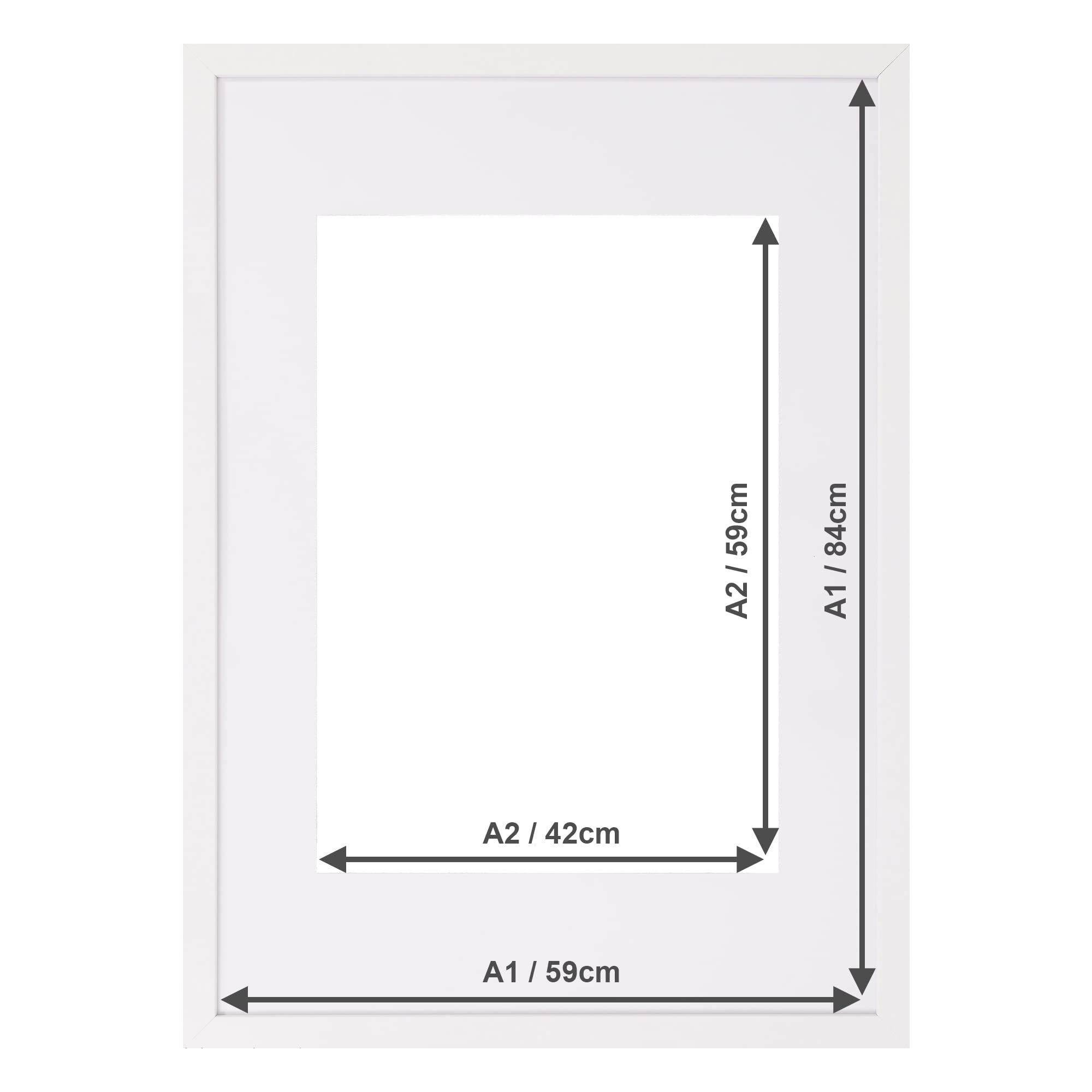 Fabian Clarke London A1 White Wooden Photo Frame with A2 Mount