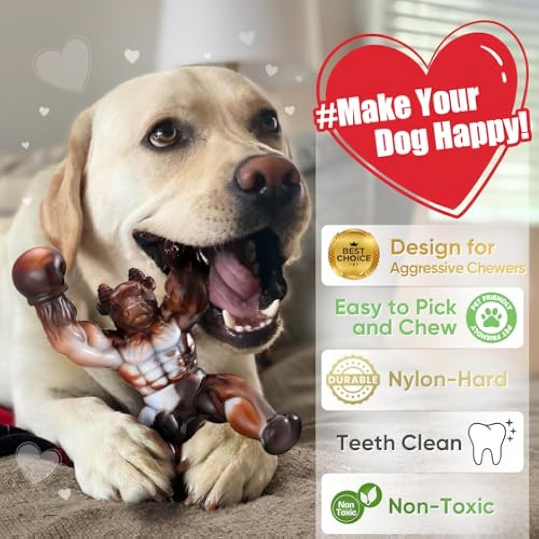 Durable Nylon Dog Bone Toy for Aggressive Chewers | Beef