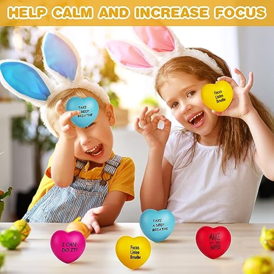 Heart Squeeze Stress Balls – 4 Pack Sensory Fidget Toys